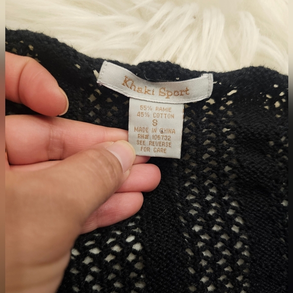 Vintage Black Lace-Up Women's Sweater With Cami - Picture 5 of 9